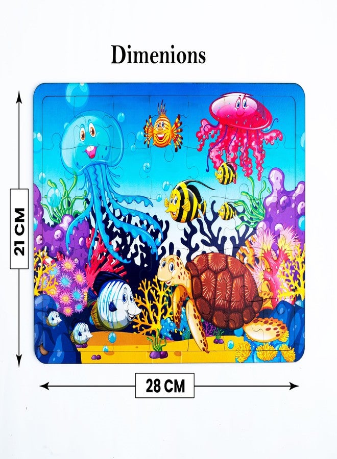 Craftick® Underwater Animals Wooden Jigsaw Puzzle for Adult Kids Wooden Puzzles for Kids for Age 2+ Year Underwater Animals Toys Jigsaw Puzzle |Return Gift - Image 3